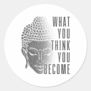 Boeddha spirituele spreuk Boeddhisme Yoga Cadeau _ Ronde Sticker
