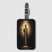 Boeddha staat te midden van stralend licht. bagagelabel (Voorkant (verticaal))