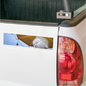 Boeddha-standbeeld in Blue Sky, Umbrella Bells Bumpersticker (Op Truck)