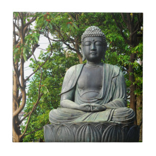 Boeddha-standbeeld in Tokio, Japan Tegeltje