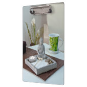 Boeddha-standbeeld in Zen Rock Garden Clipboard Klembord (Links)