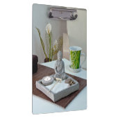 Boeddha-standbeeld in Zen Rock Garden Clipboard Klembord (Rechts)