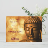 Boeddha-standbeeld met Bokeh Lights Generische Par Kaart (Staand voorkant)