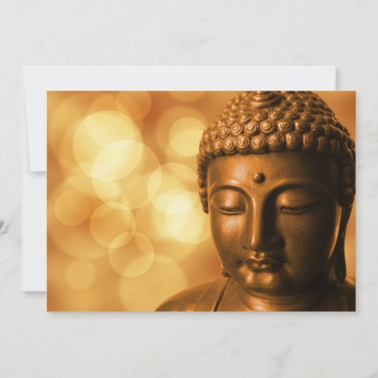 Boeddha-standbeeld met Bokeh Lights Generische Par Kaart (Achterkant)