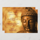 Boeddha-standbeeld met Bokeh Lights Generische Par Kaart (Voorkant / Achterkant)