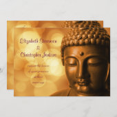 Boeddha-standbeeld met Golden Bokeh Wedding Kaart (Voorkant / Achterkant)