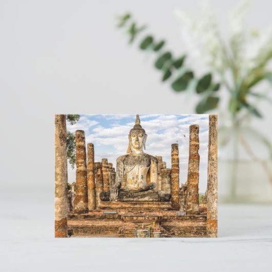 Boeddha-standbeeld, Wat Mahadat, Sukhothai Histori Briefkaart (Staand voorkant)
