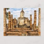 Boeddha-standbeeld, Wat Mahadat, Sukhothai Histori Briefkaart (Voorkant)