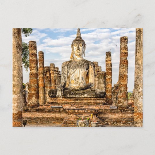 Boeddha-standbeeld, Wat Mahadat, Sukhothai Histori Briefkaart (Voorkant)