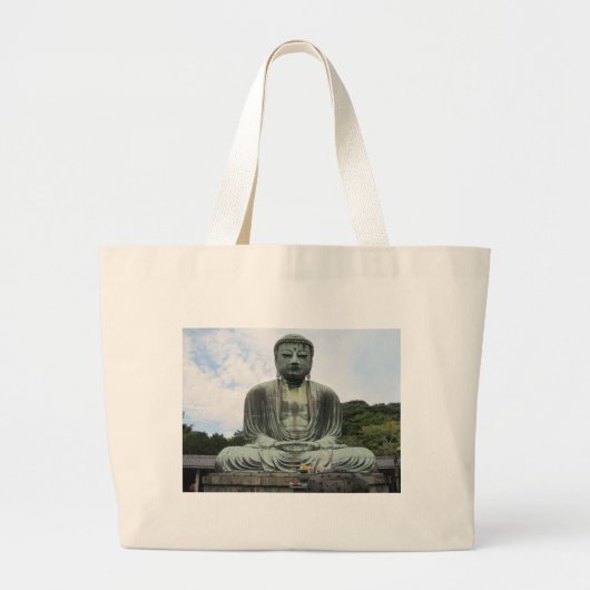 Boeddha Statue Boeddhisme Grote Tote Bag (Voorkant)