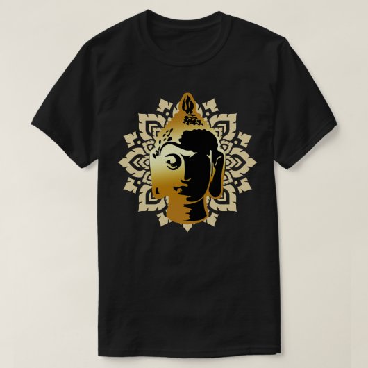Boeddha Statue Hoofd Mandala Meditation Zen T-shirt (Design voorkant)