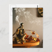 Boeddha Statue Prayer Room Incense Briefkaart (Voorkant / Achterkant)