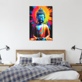 Boeddha - Stralen van Tranquiliteit Canvas Afdruk (Insitu (Slaapkamer))
