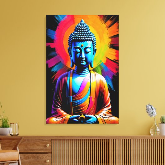 Boeddha - Stralen van Tranquiliteit Canvas Afdruk (Insitu (Woonkamer))