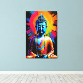 Boeddha - Stralen van Tranquiliteit Canvas Afdruk (Insitu (Houten vloer))
