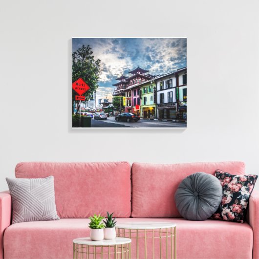 Boeddha tandtempel in Chinatown, Singapore Canvas Afdruk (Insitu (Woonkamer))