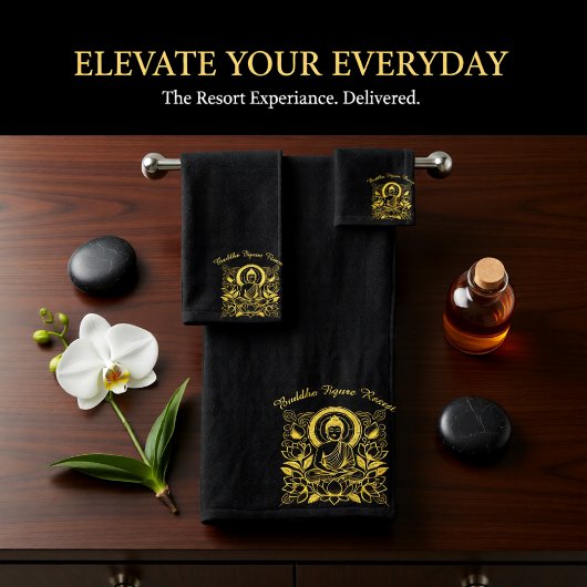 Boeddha te midden van lotusbloemen bad handdoek