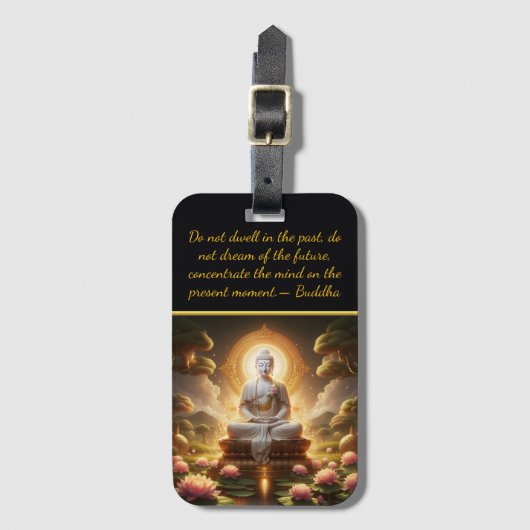 Boeddha te midden van lotusbloemen. bagagelabel (Voorkant (verticaal))