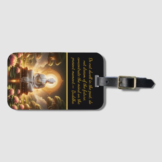 Boeddha te midden van lotusbloemen. bagagelabel (Voorkant (horizontaal))