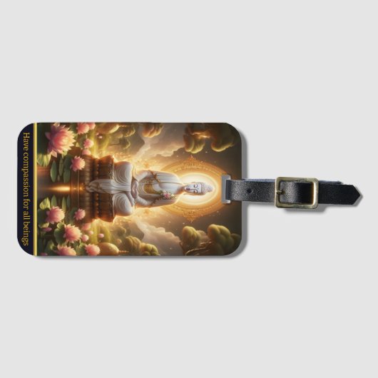 Boeddha te midden van lotusbloemen. bagagelabel (Voorkant (horizontaal))