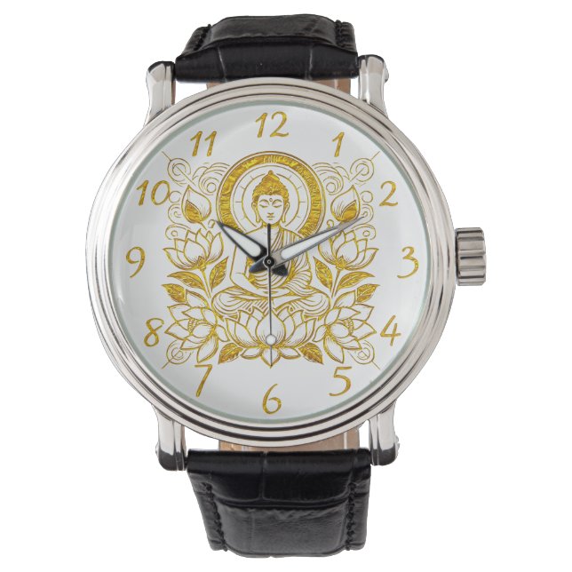 Boeddha te midden van lotusbloemen horloge (Voorkant)