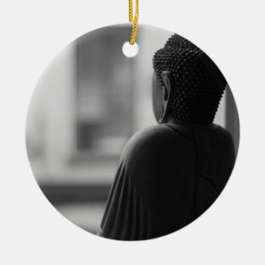 Boeddha tijdens de Meditatie Keramisch Ornament (Voorkant)