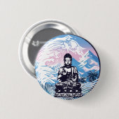 Boeddha Tropical Mountain Wave Ronde Button 5,7 Cm (Voorkant /achterkant)