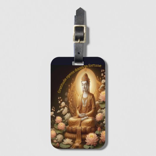 Boeddha tussen lotusbloemen. bagagelabel (Voorkant (verticaal))