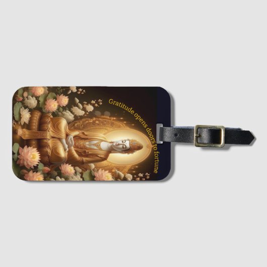 Boeddha tussen lotusbloemen. bagagelabel (Voorkant (horizontaal))