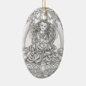 boeddha van de ovalornament compassion oval keramisch ornament (Rechts)