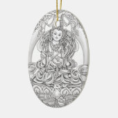 boeddha van de ovalornament compassion oval keramisch ornament (Links)