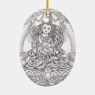 boeddha van de ovalornament compassion oval keramisch ornament