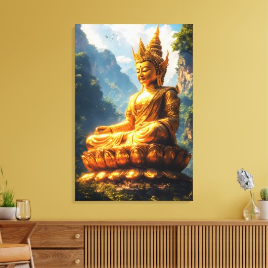Boeddha van het Gouden Land Canvas Afdruk (Insitu (Woonkamer))
