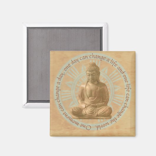 Boeddha - Verander de wereld Mandala Magneet (Voorkant / Achterkant)
