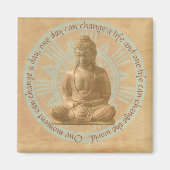 Boeddha - Verander de wereld Mandala Magneet (Voorkant)