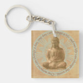 Boeddha - Verander de wereld Mandala Sleutelhanger (Voorkant)