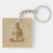 Boeddha - Verander de wereld Mandala Sleutelhanger (Achterkant)