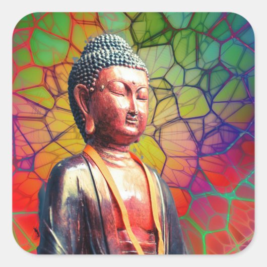 Boeddha Vierkante Sticker (Voorkant)