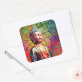 Boeddha Vierkante Sticker (Envelop)