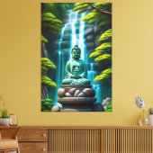 Boeddha waterval canvas afdruk (Insitu (Woonkamer))