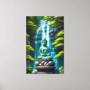 Boeddha waterval canvas afdruk