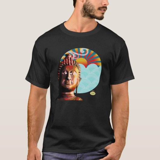 Boeddha, wind & water achtergrond t-shirt (Voorkant)