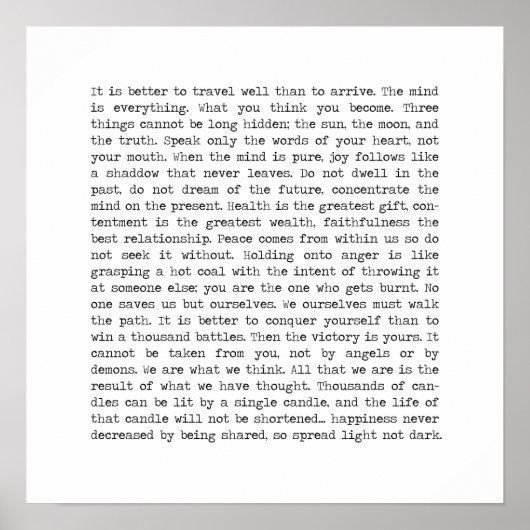 Boeddha Wisdom citaat Poster (Voorkant)