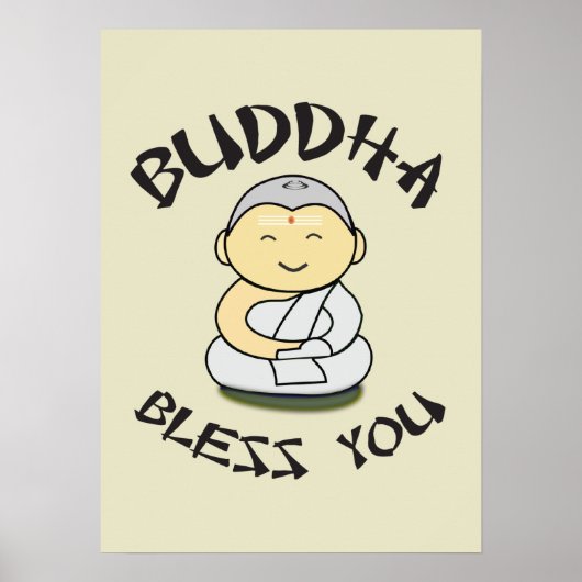 Boeddha zegent u - Schattige Happy Buddha Poster (Voorkant)