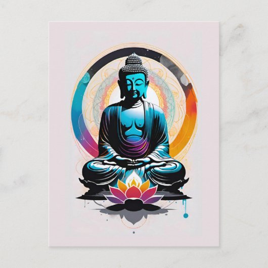 Boeddha Zen Art Briefkaart (Voorkant)