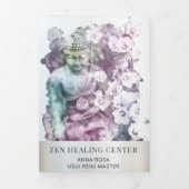*~* Boeddha Zen Foto Logo QR Trifold Brochure Drieluik Kaart (Cover)