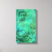 Boeddha Zen Garden in Blue en Green Shades Canvas (Voorkant)