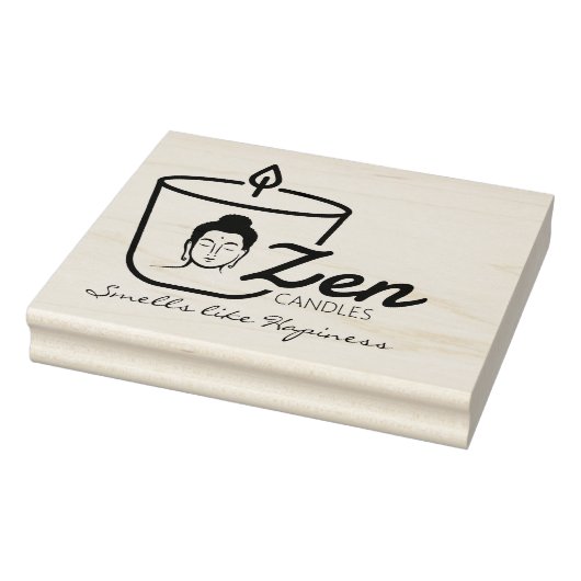 Boeddha Zen kaars Small Business, Custom Large Rubberstempel (Stempel)