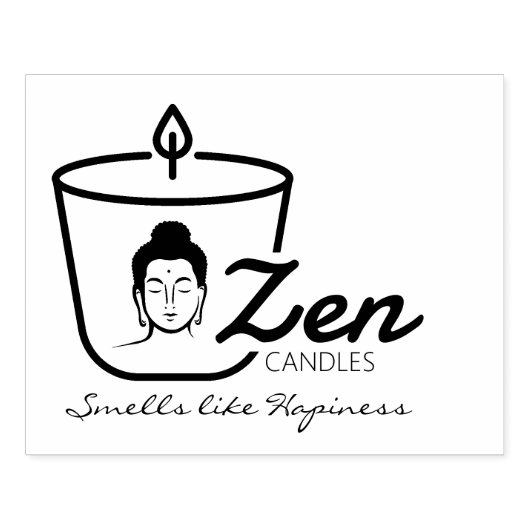 Boeddha Zen kaars Small Business, Custom Large Rubberstempel (Afrduk)