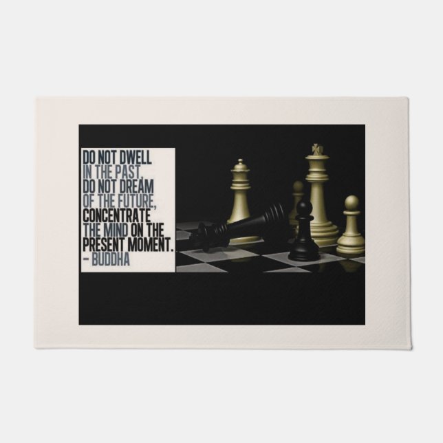 Boeddha Zen Quote Chess door Mat (Voorkant)